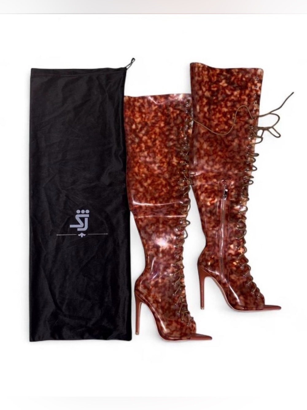 Shane Justin Amber Lace-Up Knee-High Heels - Women